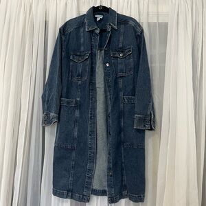 Long denim coat